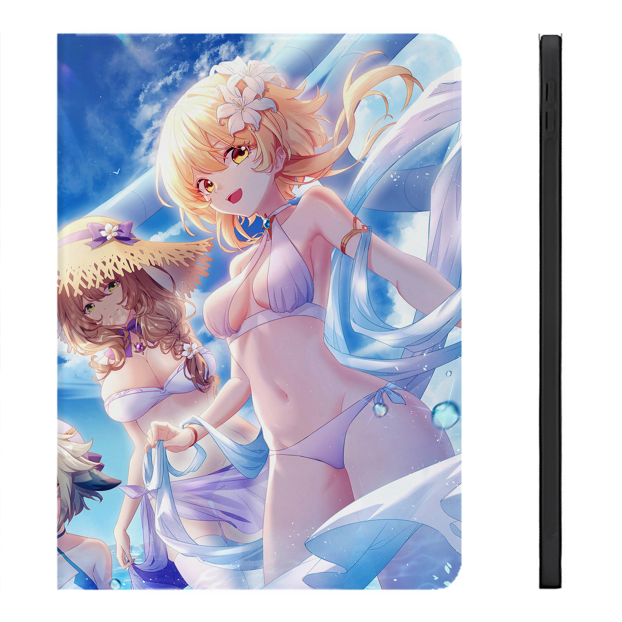 げんし神 genshin IPadケース ペンホルダー付き ブックスタイルデザイン